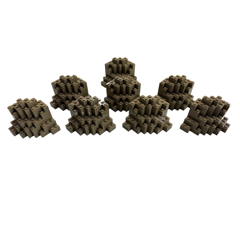 LEGO Dark Tan Rock Panel BURP 6082 Mountain Cave Piece Lot of 8 Genuine Parts